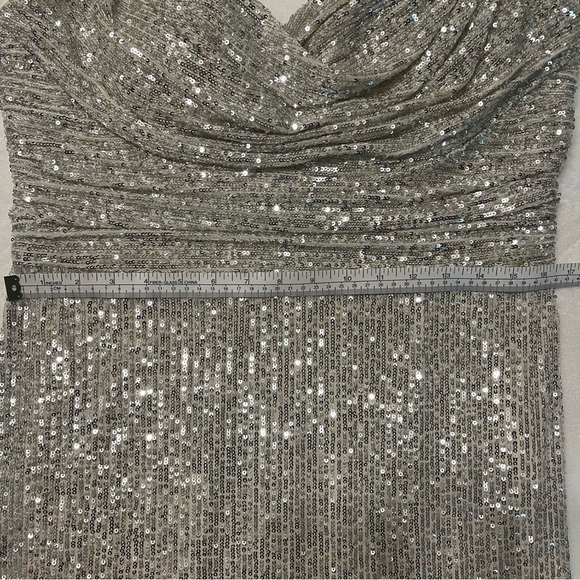 Eliza J long champagne sequin dress. - Picture 13 of 17